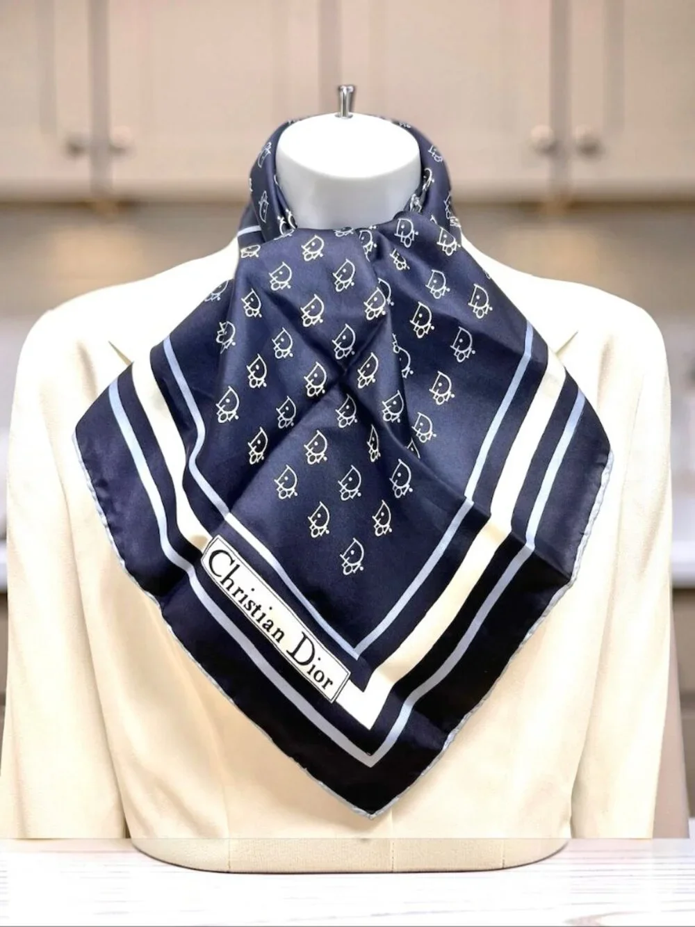 Christian Dior silk Satin  Scarf 26